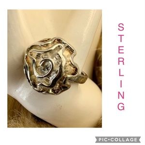 Hand Crafted Sterling Silver Floral Sculpted Ring